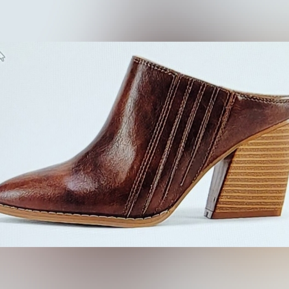 NIB BACKLESS CHUNKY MULES WESTERN WEDGE SIZE 6 - Picture 4 of 14